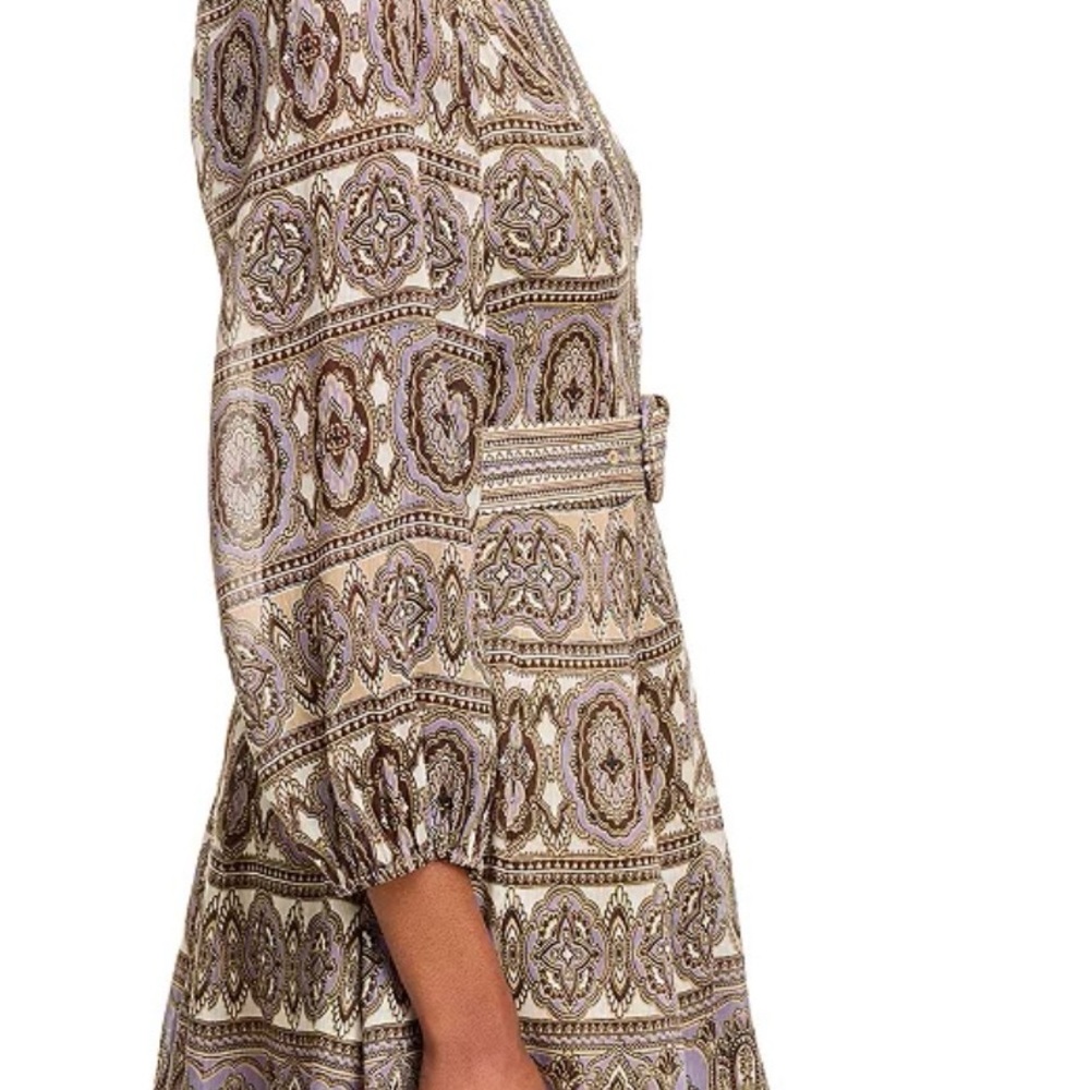 VERONICA BEARD Kumar Linen Silk Printed Minidress in Multi NWT. - Picture 4 of 6